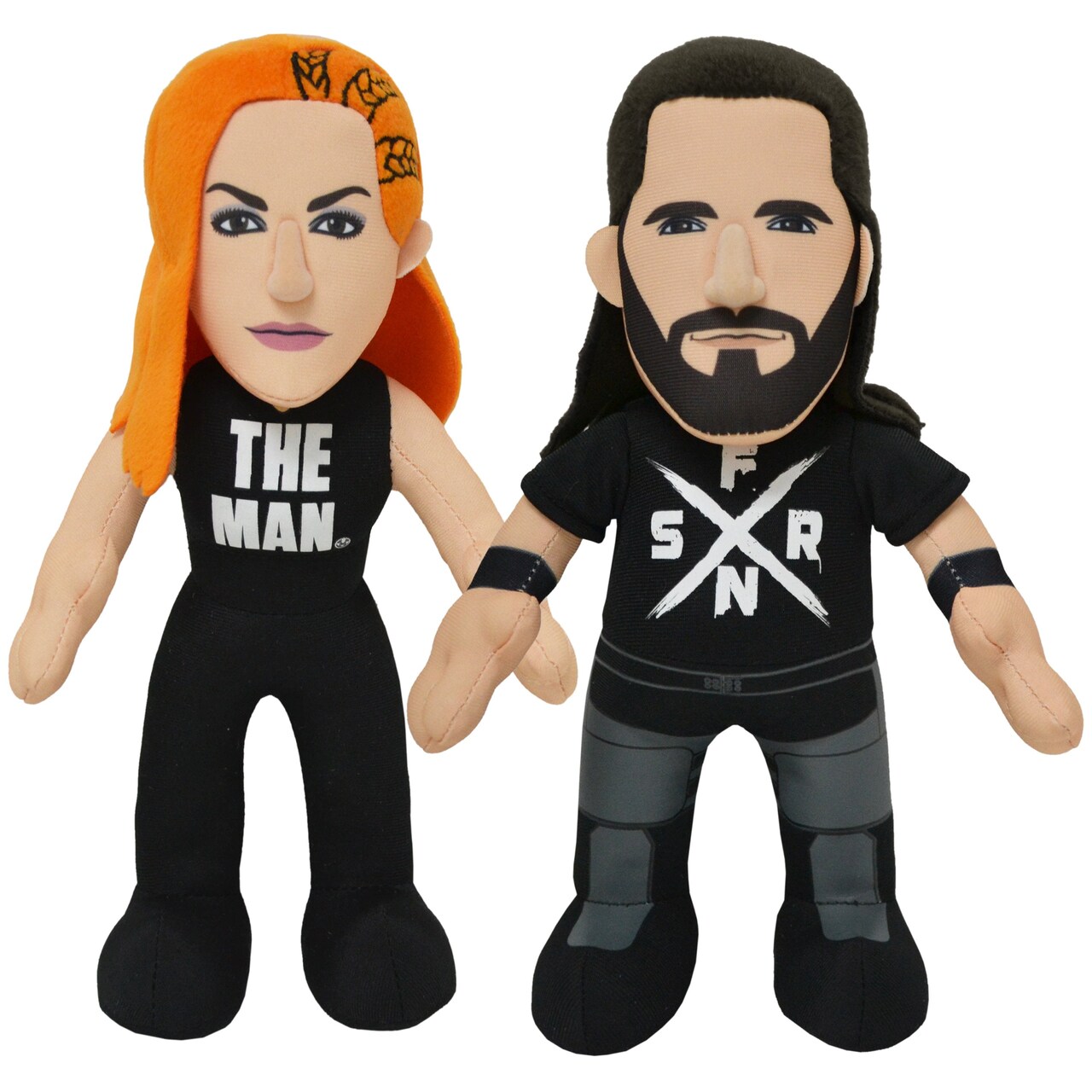 Bleacher Creatures WWE Superstar Bundle: Becky Lynch and Seth Rollins 10" Plush Figures